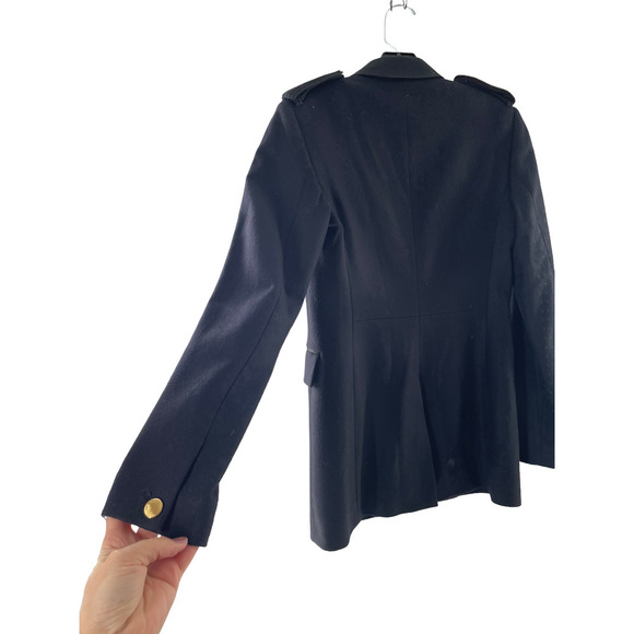 RAG & BONE NAVY WOOL BLEND BLAZER WITH SHOULDER DETAIL - Picture 7 of 11